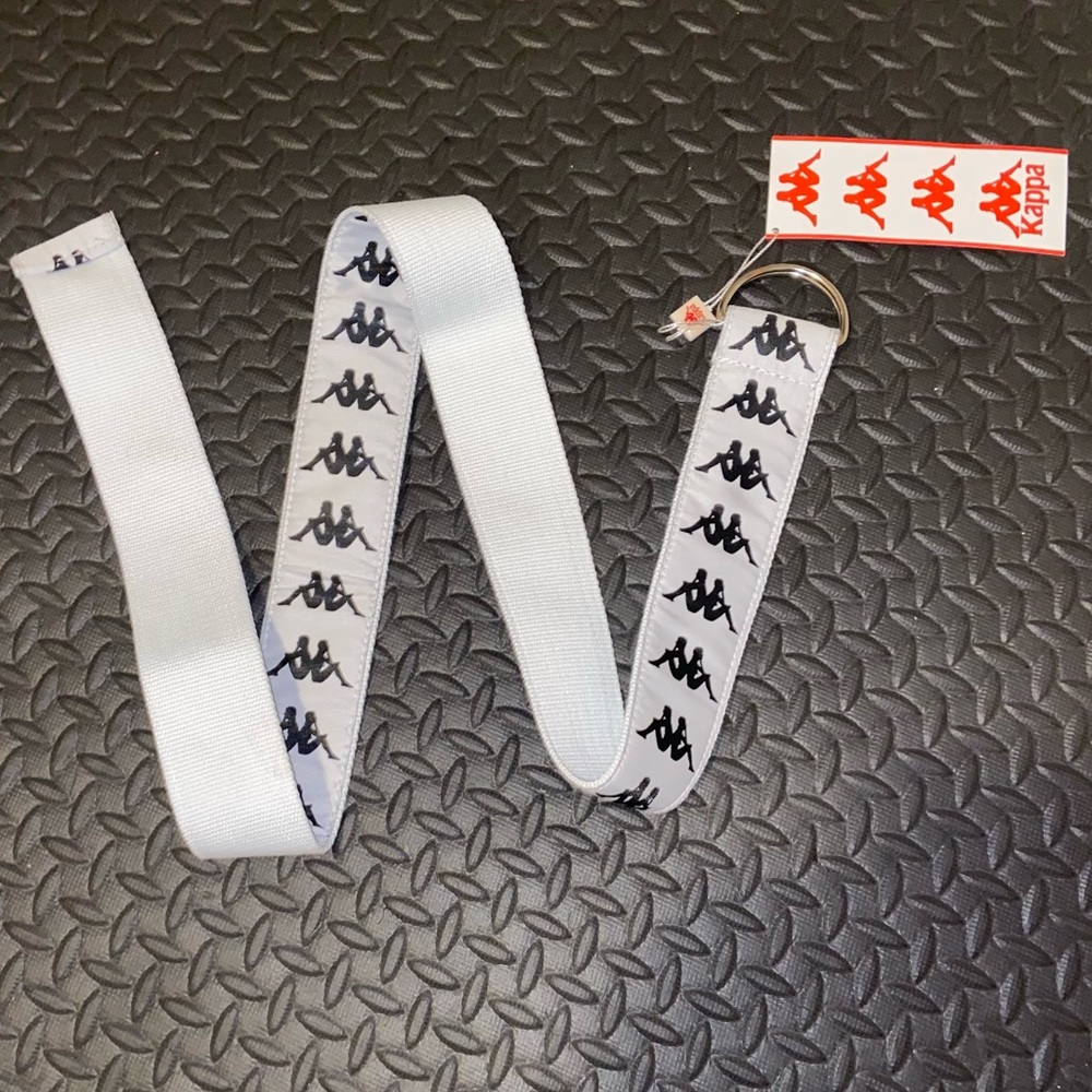 KAPPA 222 Banda Wide Unisex D-Ring Closure WHITE CROMO-WHITE BELT NWT